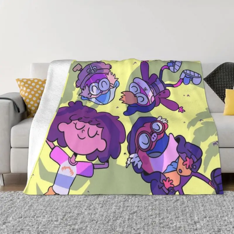 

Amphibia Fab Four Blanket Soft Fleece Spring Warm Flannel Comic Anime Manga Throw Blankets for Sofa Outdoor Bed Bedspread