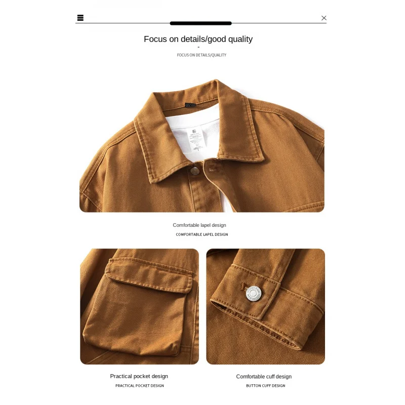 Куртка мужская джинсовая в американском стиле красивая модная рабочая одежда