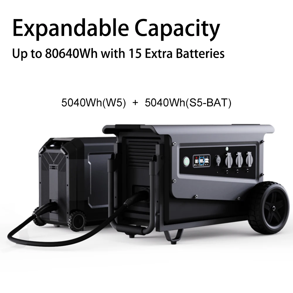 SOUOP W5 5000W 5040Wh Водонепроницаемая портативная электростанция солнечный генератор