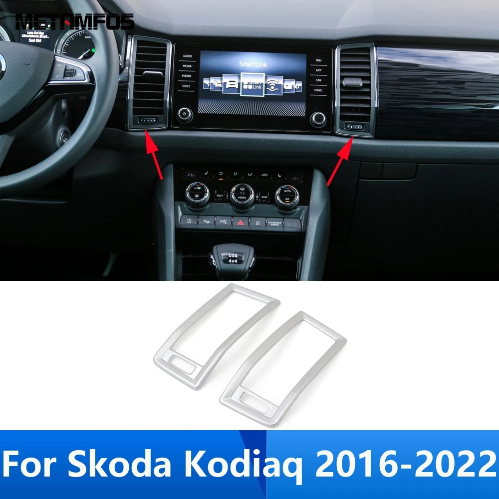 

Матовая центральная консоль для Skoda kodiaq 2016-2020 2021 2022, Крышка вентиляционного отверстия, стикер, аксессуары для стайлинга автомобиля