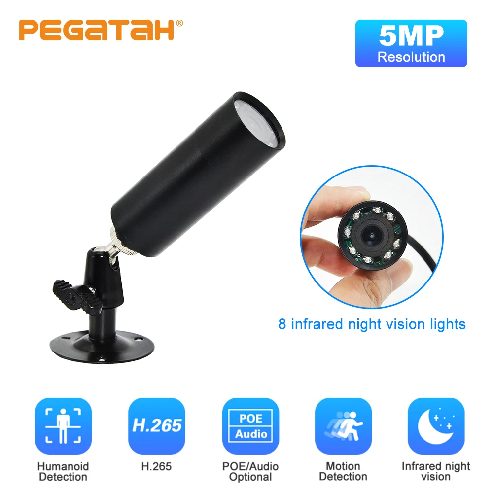 

5MP Mini IP Camera Waterproof HD Night vision Camcorder Motion Detection Small Black Video Recorder Surveillance CCTV Camera