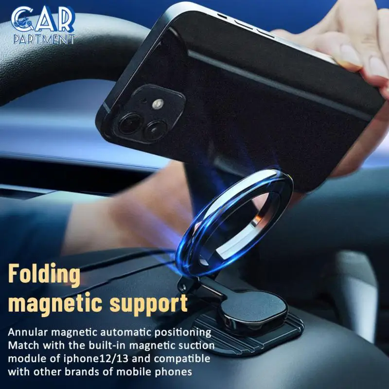

Universal Cell Phone Stand Magnetic Mini Smartphone Support 360 Degrees Rotating Gps Foldable Phone Bracket Cell Gps Support