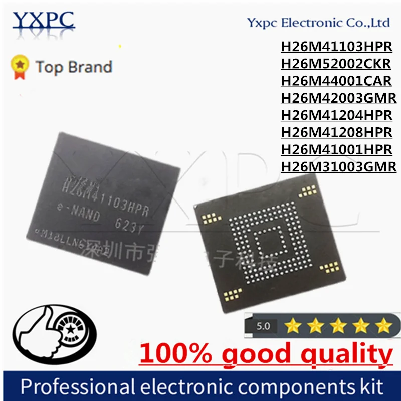 

1pcs H26M41103HPR H26M52002CKR H26M44001CAR H26M42003GMR H26M41204HPR H26M41208HPR H26M41001HPR H26M31003GMR BGA Chips