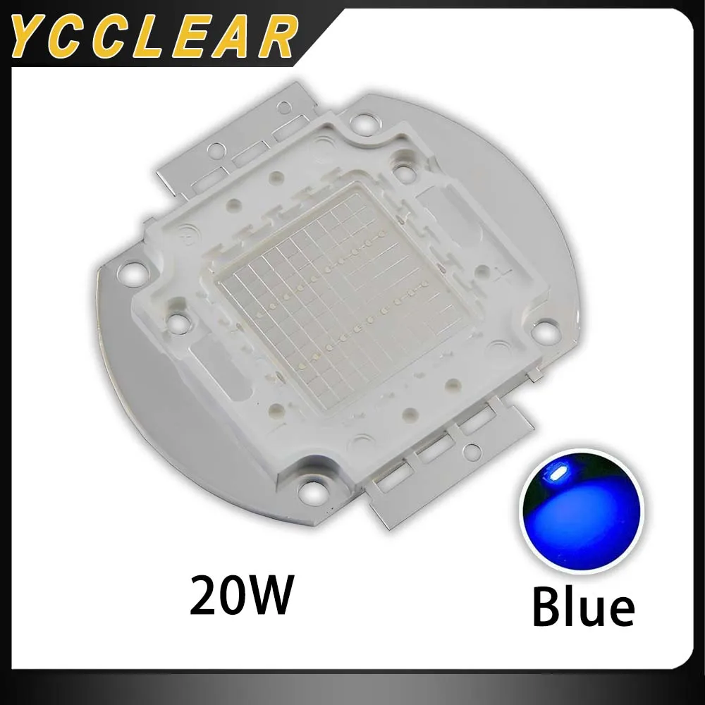 

Светодиодные светоизлучающие диоды высокой мощности 20 Вт, чип Epistar SMD, синий,-нм для творчества, освещение для аквариума, сценическое освещен...