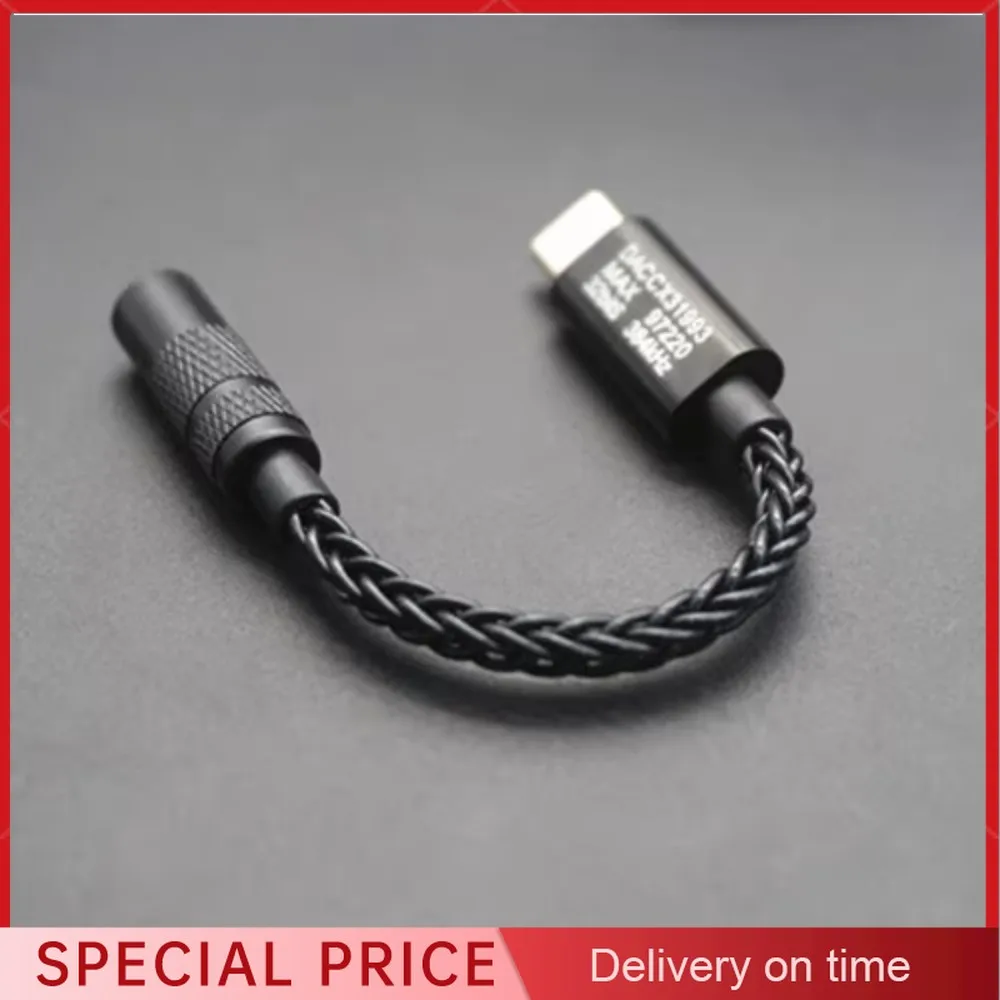 Фото Черный цифровой аудиоусилитель CX31993 + MAX97220 двойной чип Type-c-3,5 мм AMP Hi-Fi аудио адаптер PCM 32 бит/384 кГц ЦАП для наушников №1