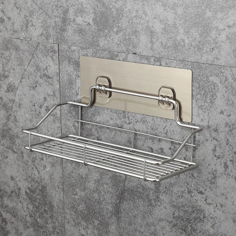 

Bathroom Storage Shelf Punch-Free Kitchen Bathroom Toilet Stainless Steel Wall Hanging Storage Rack