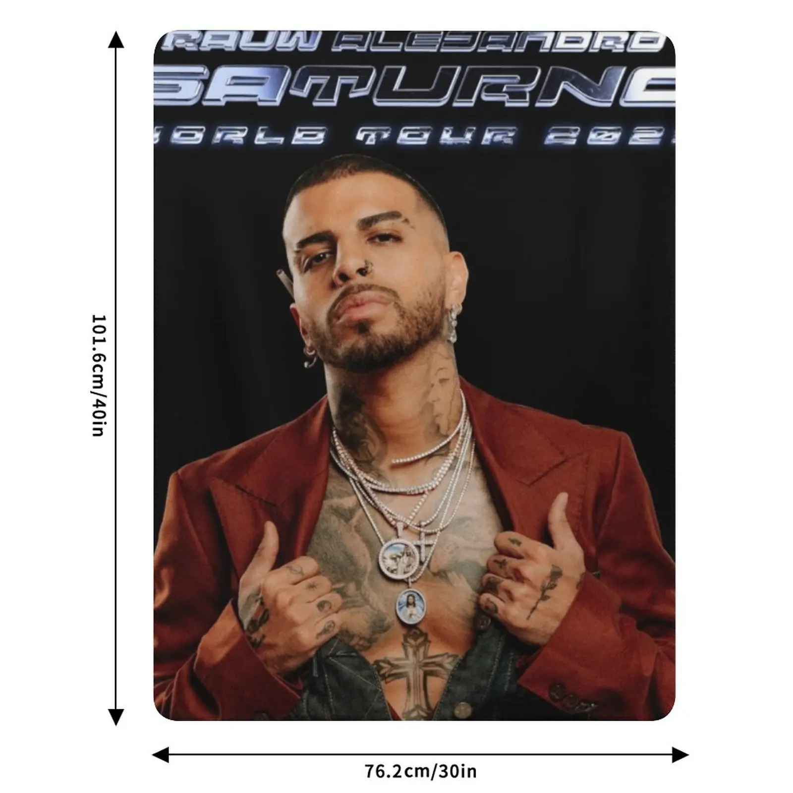 Плюшевый уютный плед Alejandro Saturno World Tour 2023 для дивана и кресла (art.: 3920db6f72363) - 3920db6f72363