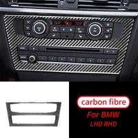 real carbon fiber panel center control buttons frame cover trim car interior accessories for bmw x3 f25 2011 2014