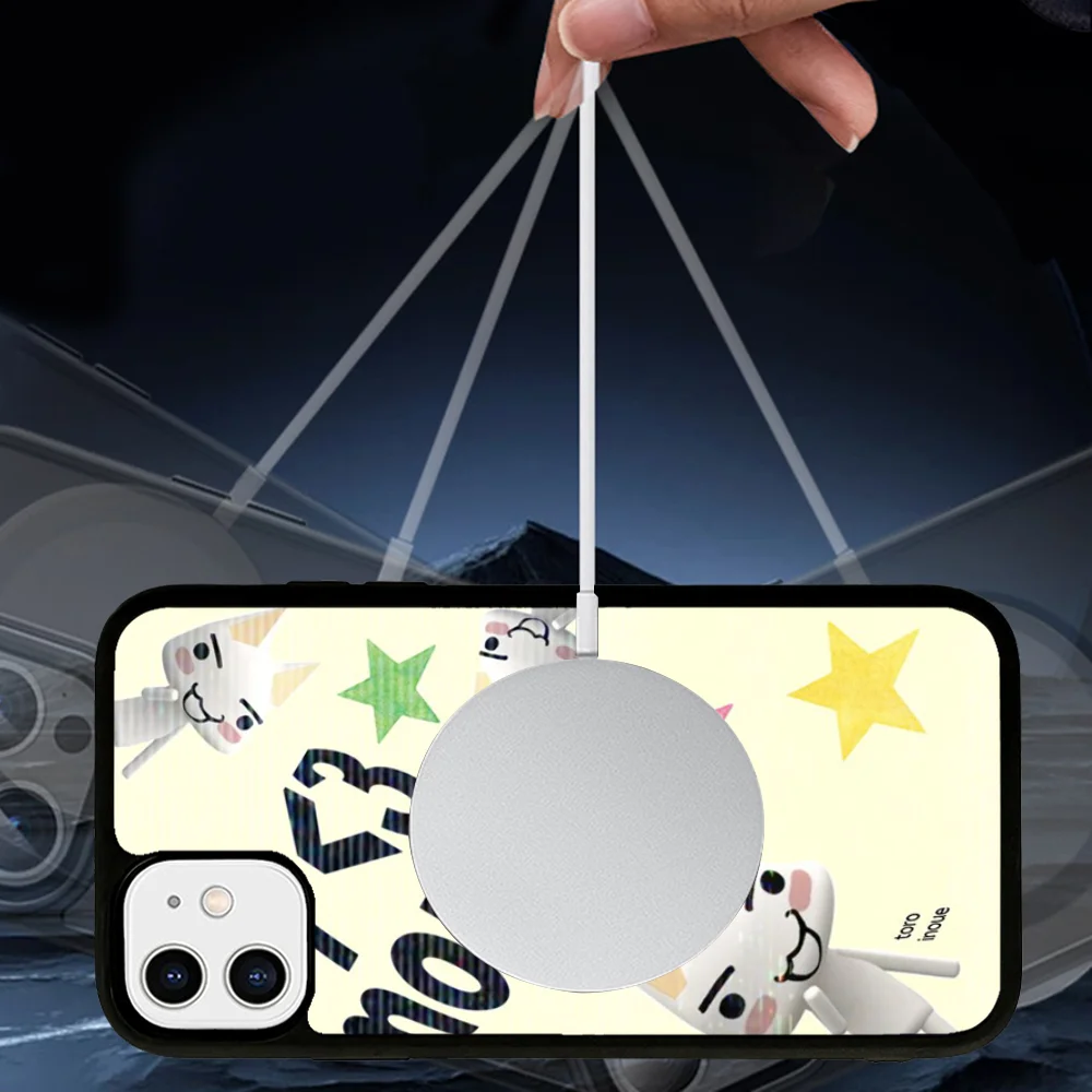 ute etui magnetyczne na telefon T-Toro Inoue Cat do iPhoneɺ 14 13 12 11 15 Pro Max Plus Mini bezprzewodowego ładowania Magsafe