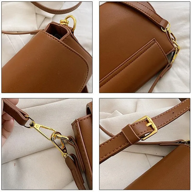 2023 Fashion Women Bags Solid Color Leather Crossbody Bags For Women Simple Ladies Messenger Bag Small Shoulder Bags Female