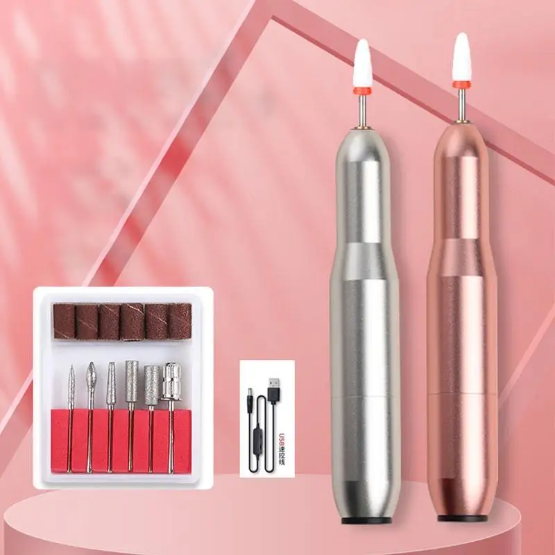 

Electric Nail Drill USB Nail Drill Machine Polishing Tool For Acrylic Gel Dip Powder Nails Portable Nail File Nail Supplies