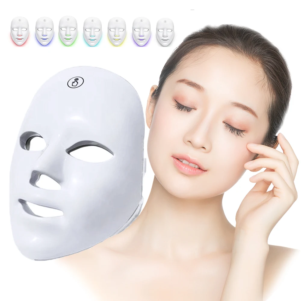 

7 Colors Light LED Facial Mask with Neck Korean Photon Therapy Face Mask Red Light Therapy Acne Wrinkle Removal Beauty Skin Care