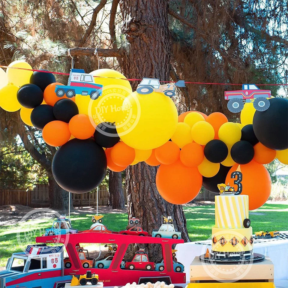 35 шт. строительный автомобиль воздушный шар башня с 32 дюймовыми черными