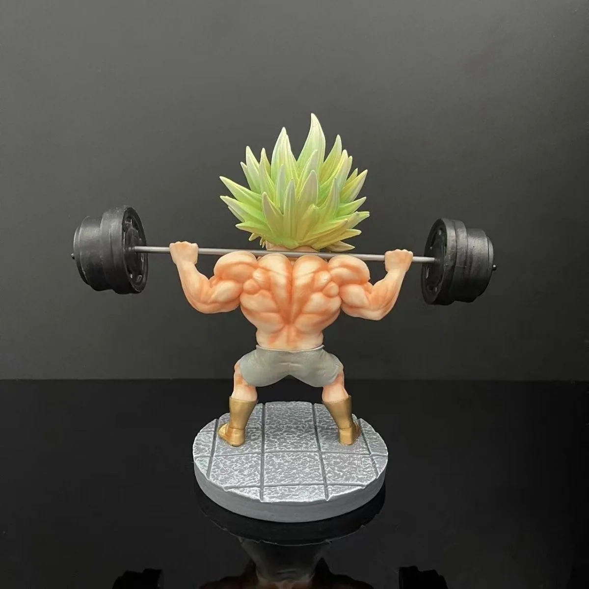 Фото Dragon Ball Gk Super Saiyan Легкое оружие Пятая пуля Фитнес Brolli Лифтинг Штанга Модель мышц в штучной упаковке Орнамент ручной работы №3