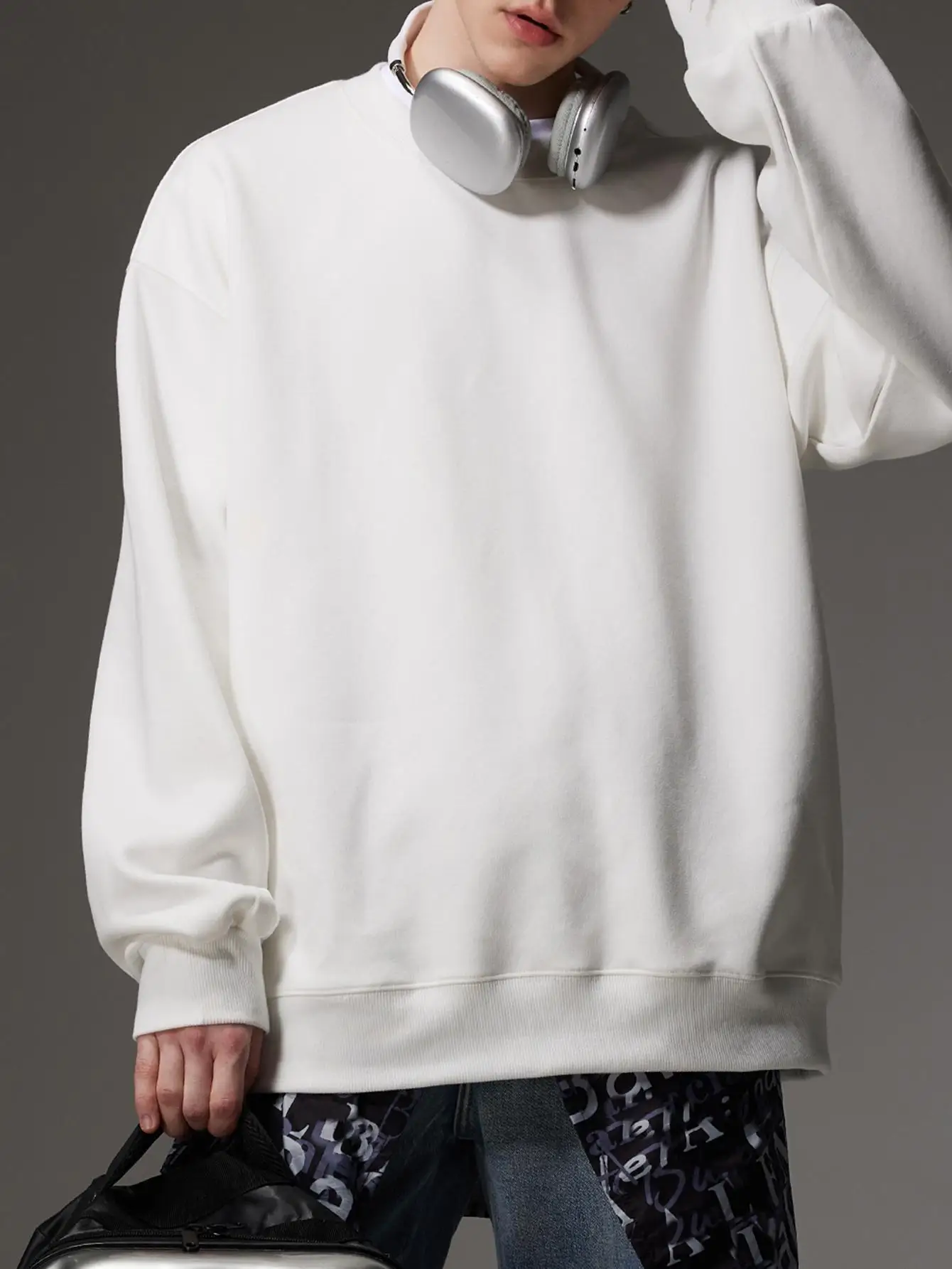 Осенние новые брендовые мужские пуловеры в стиле хип-хоп большие однотонные