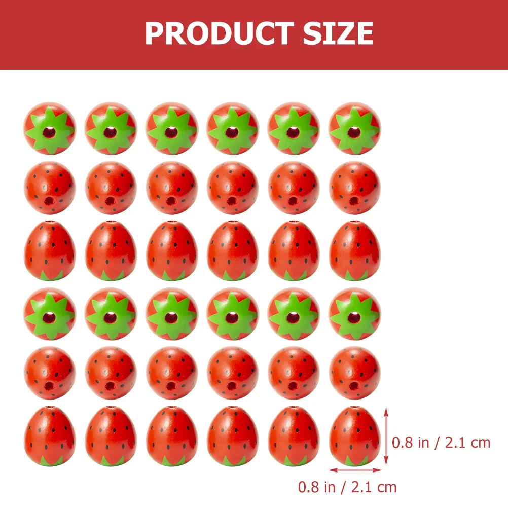50 шт. бусина для браслетов сделай сам клубничные деревянные бусины клубника