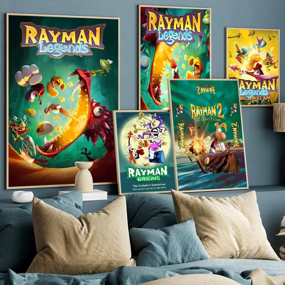 Винтажный Аниме-плакат Классическая Настенная Живопись Декоративная Белая