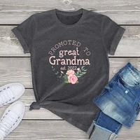 100 cotton unisex tops promoted to great grandma est 2022 first time grandma gifts women casual t shirt clothing tee streetwear