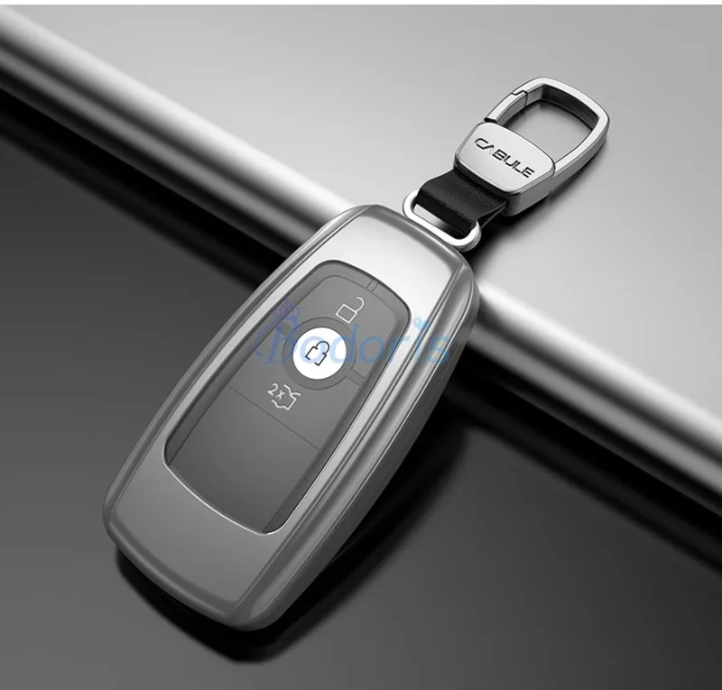 

For Ford Edge 2015 2016 2017 2018 2019 2020 Full Cover Key Chains Case Container Ring Key Cover Chrome Auto Accessories