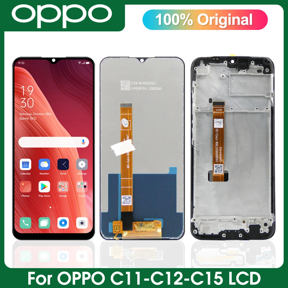 

6.5" Original For Oppo Realme C11 C15 RMX2185 RMX2180 Lcd Display 10 Touch Screen Assembly Replacement for Oppo Realme C12 LCD