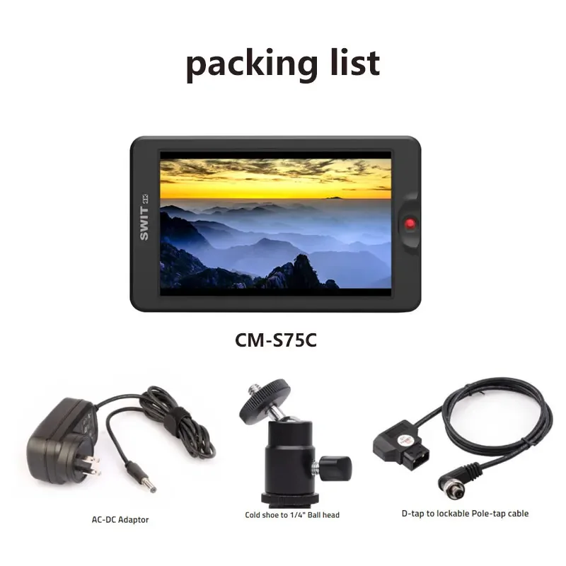 Монитор SWIT CM-S75C 7-дюймовый ЖК-дисплей HDR мощностью 3000 нит вход и выход 4K-HDMI