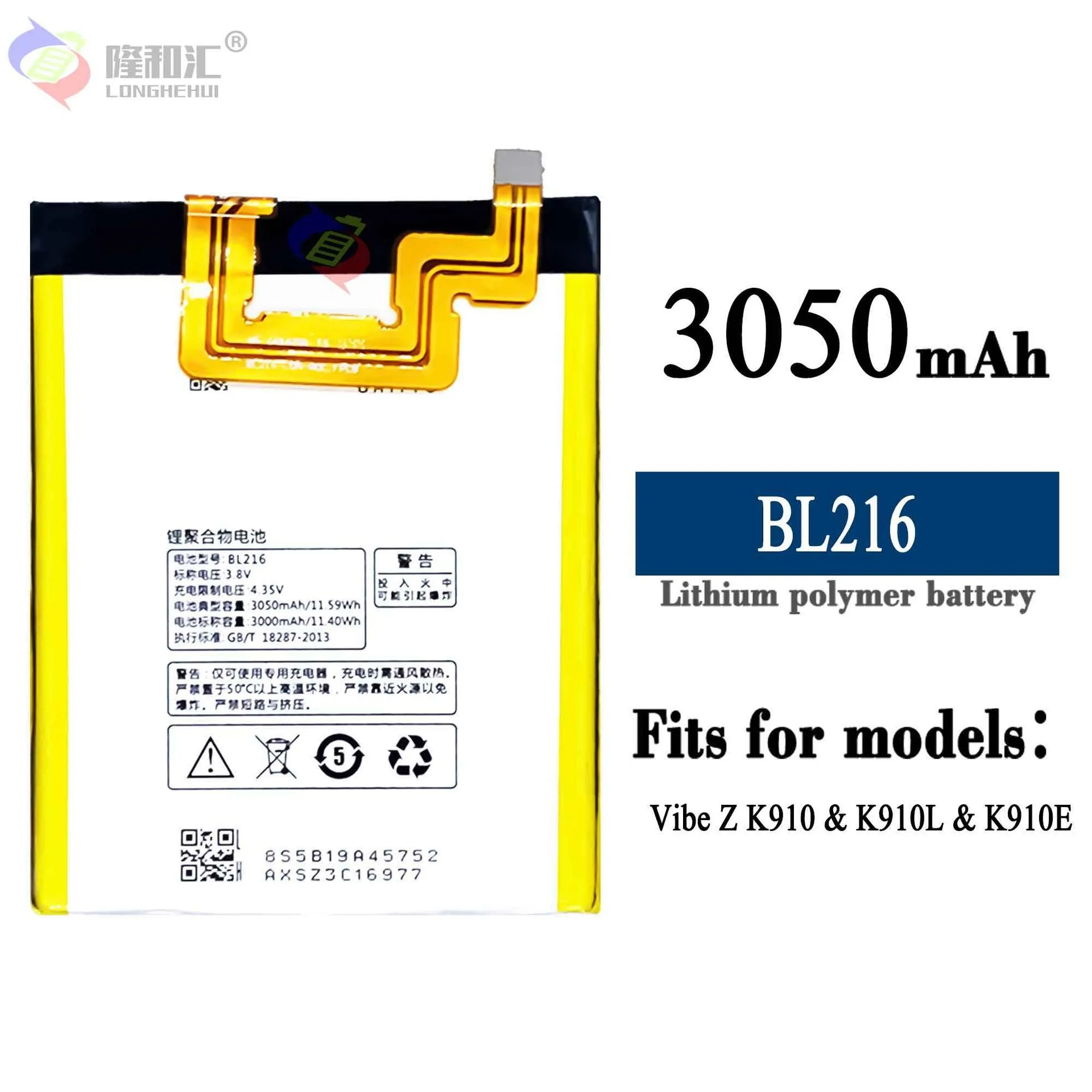 

Lenovo Original Battery BL216 3050mAh For Lenovo VIBE Z K910 K6 X910 K910 K910E BL 216 BL-216 High Quality Replacement Battery