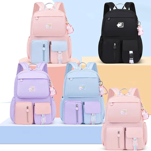 

Korean fashion rainbow shoulder strap school bag for teenagers girls Children's waterproof backpacks kids schoolbags mochilas