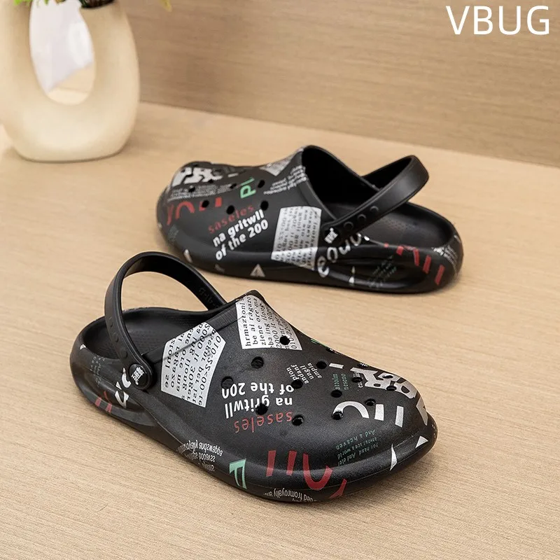 

Men's Summer Hole Shoes Beach Sandals High Elastic Non-slip Wading Breathable Trend Versatile Waterproof Non-slip Wear-resistant