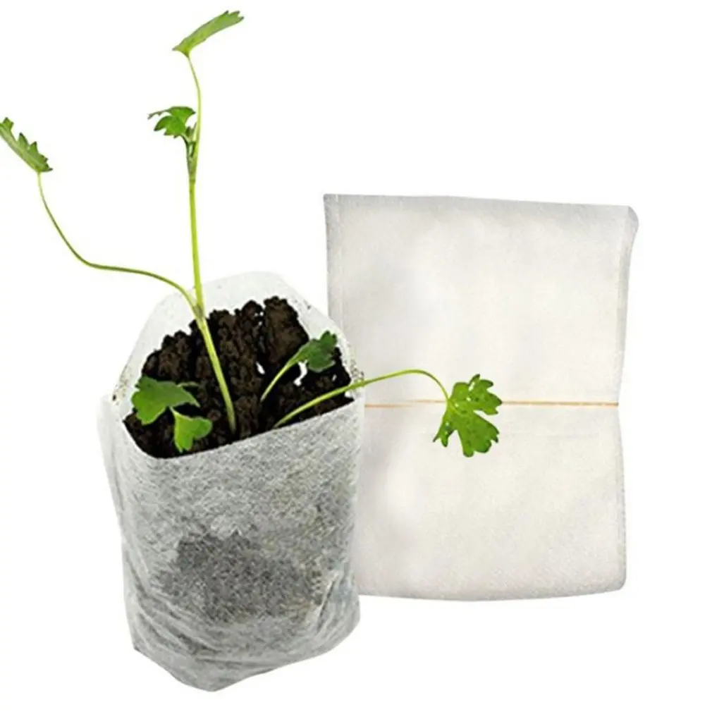 

100 pcs/pack Environmental Protecting Nursery Pots Seedling Raising Storage Bags Non-woven Nursery Bags Garden Supplies