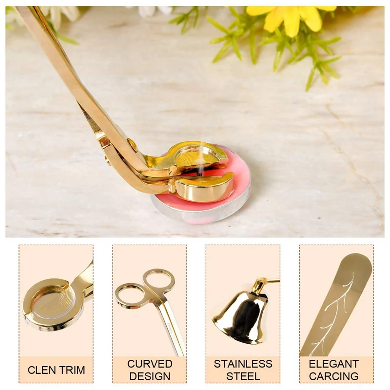 4pcs luxury candle accessory set candle extinguisher tool candle snuffer trimmer hook tray dipper home decor for party wedding free global shipping