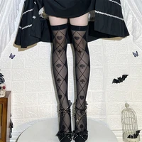 lolita poker crossover womens stockings jacquard thigh socks knee length gothic lolita stockings sexy womens thigh stockings