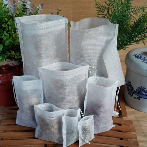 Пакеты с фильтрами для чая, 100 упаковок, пустые чайные пакетики, экологически чистый Разлагаемый одноразовый диффузор для чая, кофе, специй, трав, чайные пакетики