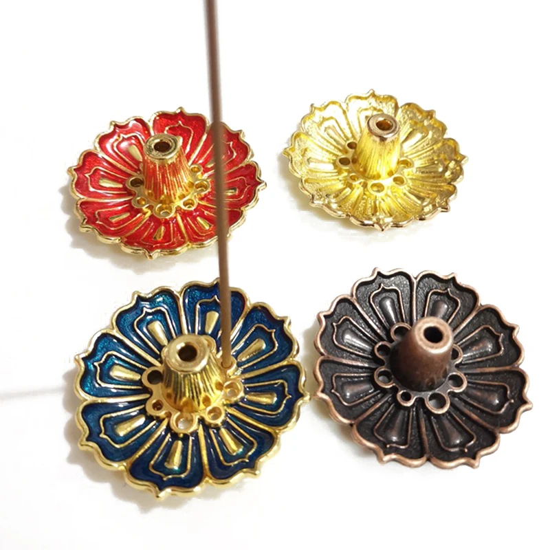 Круглое блюдо с эмалью Лотос цветок Ловец тарелка держатели для благовоний