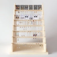 solid wood earring rack storage jewelry rack stall hanging ear clip earring shelf necklace bracelet jewelry display stand
