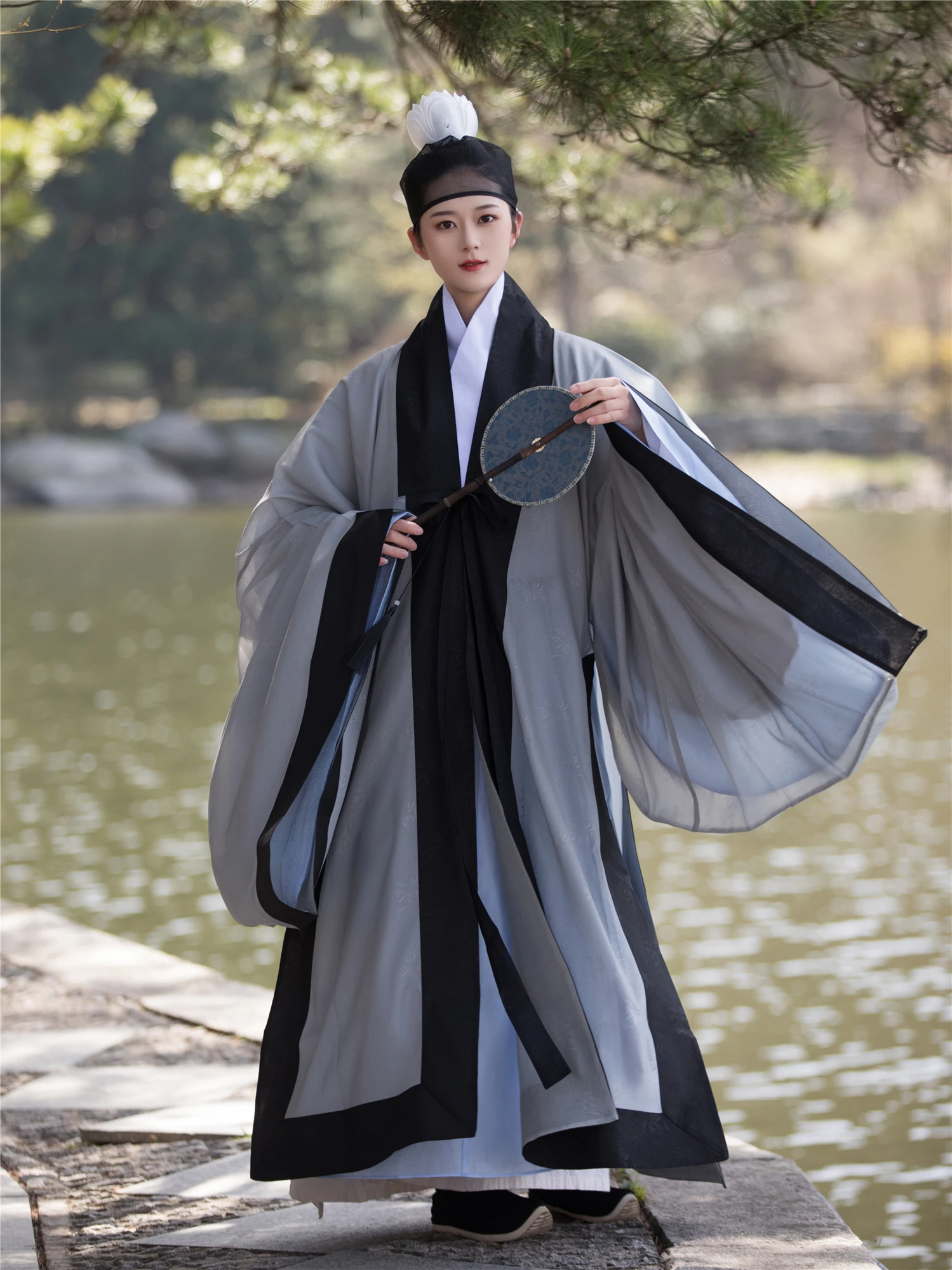 Ханфу Традиционный китайский костюм Мин Мужской кунг-фу Тай Чи Халат Костюм