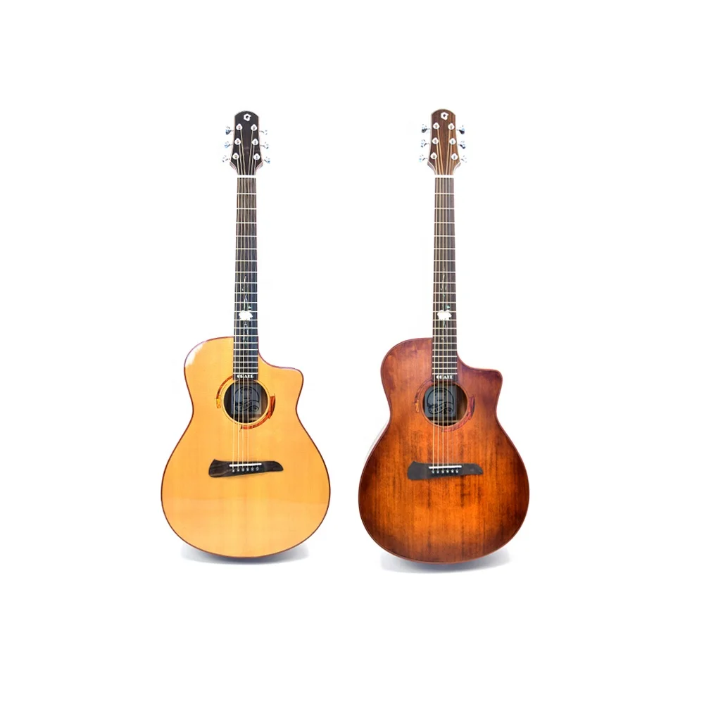 

Unique design glossy finishing solid spruce mahogany acoustic guitar