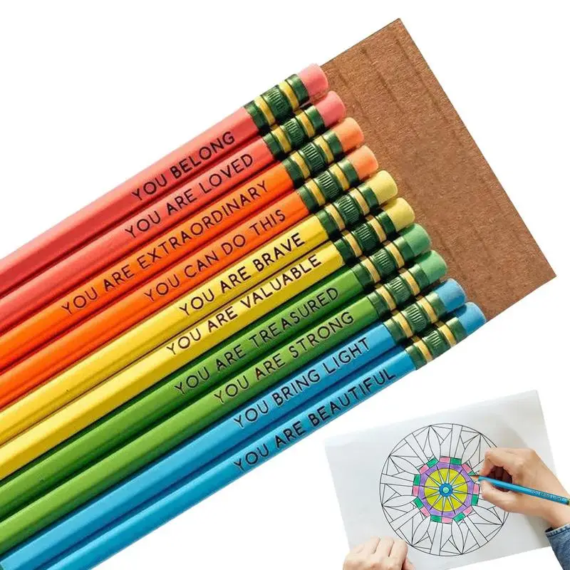 

Affirmation Pencils Back To School Pencils 10 Pcs Wood Fun Positive Pencils With Inspiring Words Sayings For Students Classrooms