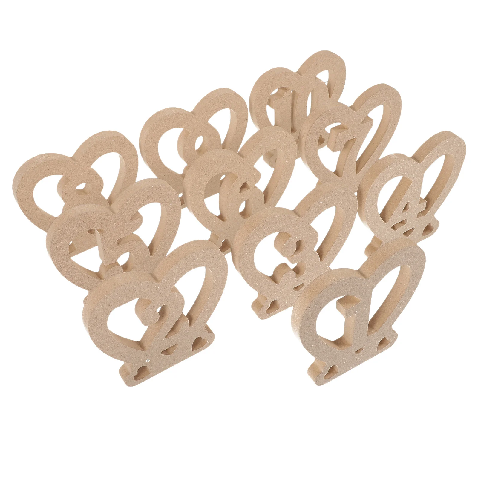 

10 Pcs Love Table Number Seat Wedding Birthday Digital Sign Numbers Wooden Seats Signs Decorations Dining