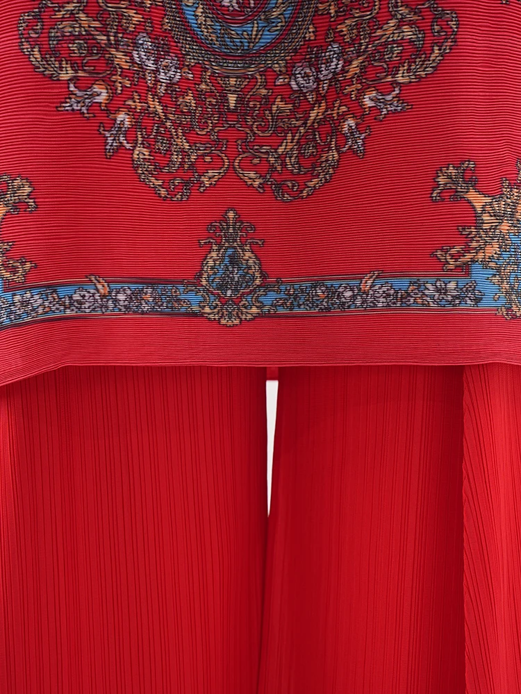 LANMREM Высококачественный плиссированный комплект из 2 предметов женские топы