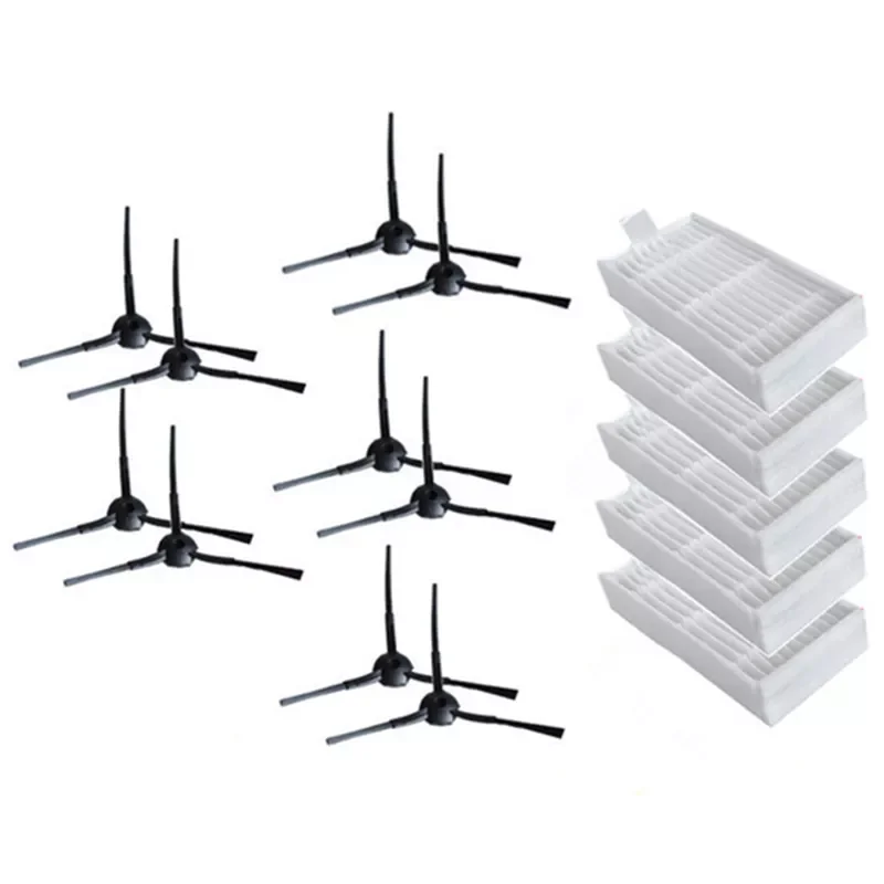 

Best Hepa Filter X 5Pcs + Side Brush X 10Pcs Item For Panda x500 ECOVACS CR120 / CEN540 Vacuum Cleaning Robots