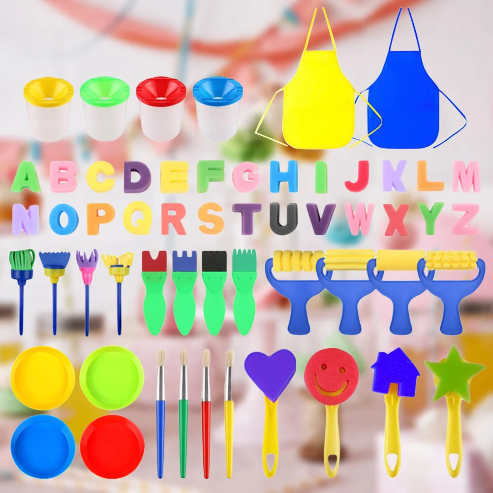 

Набор кистей детских водостойких из губки, 56 шт.