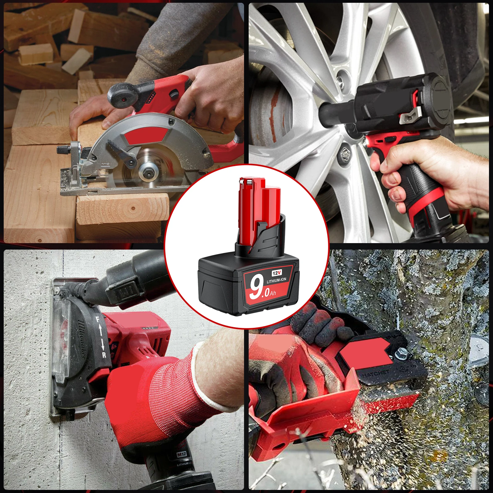 Для Milwaukee M12 аккумулятор 12 В 9 0 Ач аккумуляторная батарея 48-11-2402 48-11-2411 9000 мАч