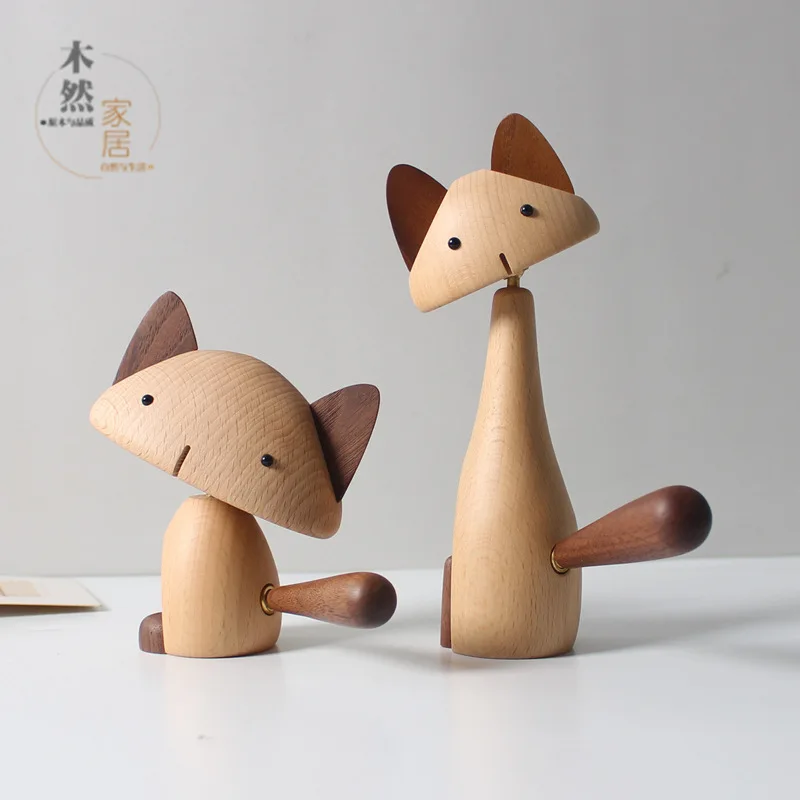 

Wooden European Decoration Wood Art Animal Cat Creative Gift Home Decoration Room Decoration