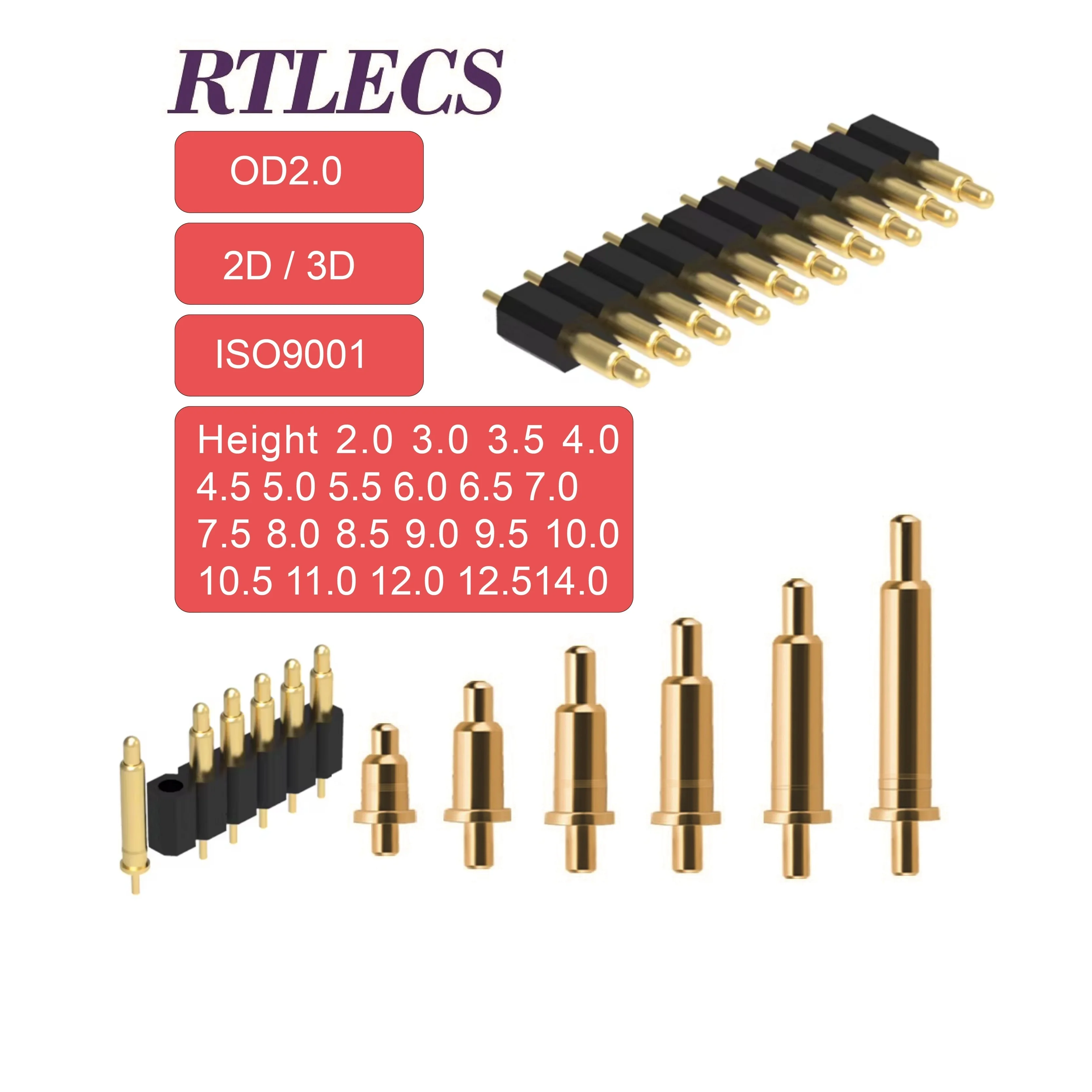 

5 шт. Пружинные зонды Pogo Pin RTLECS 2-16 мм