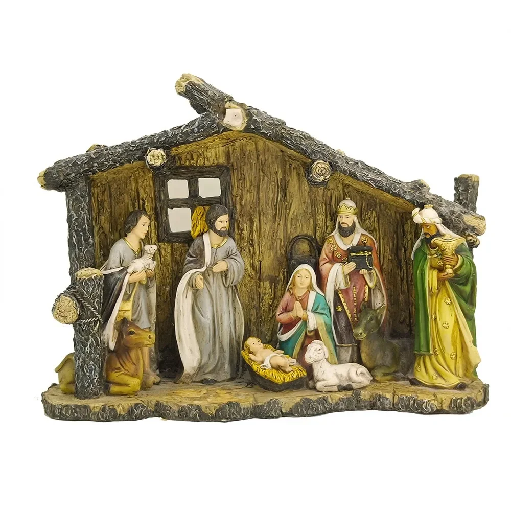 Witt Sacred Home украшения из смолы Рождественский дом яслей религиозные христианские