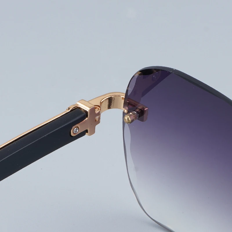 0520S большие круглые солнцезащитные очки неправильной формы с деревянной ручкой