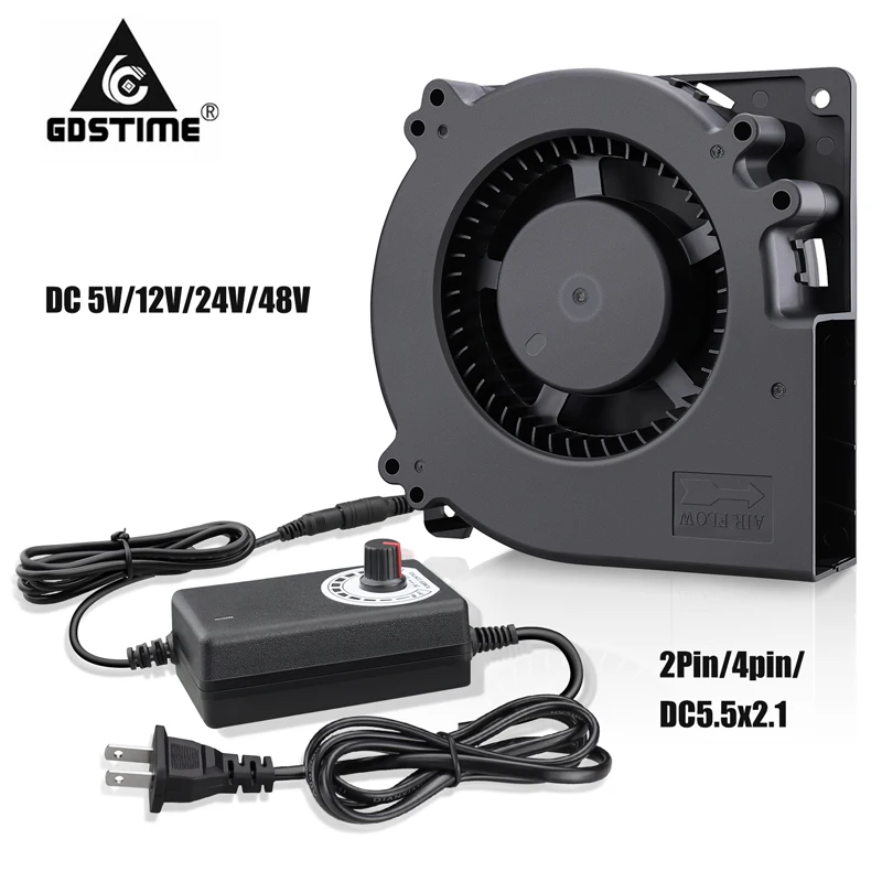 

2 шт. Gdstime DC 5 в 12 В 24 в 48 в 12032 турбонагнетатель Вентилятор 120x120x32 мм радиальный рукав двойной шарик промышленный охладитель