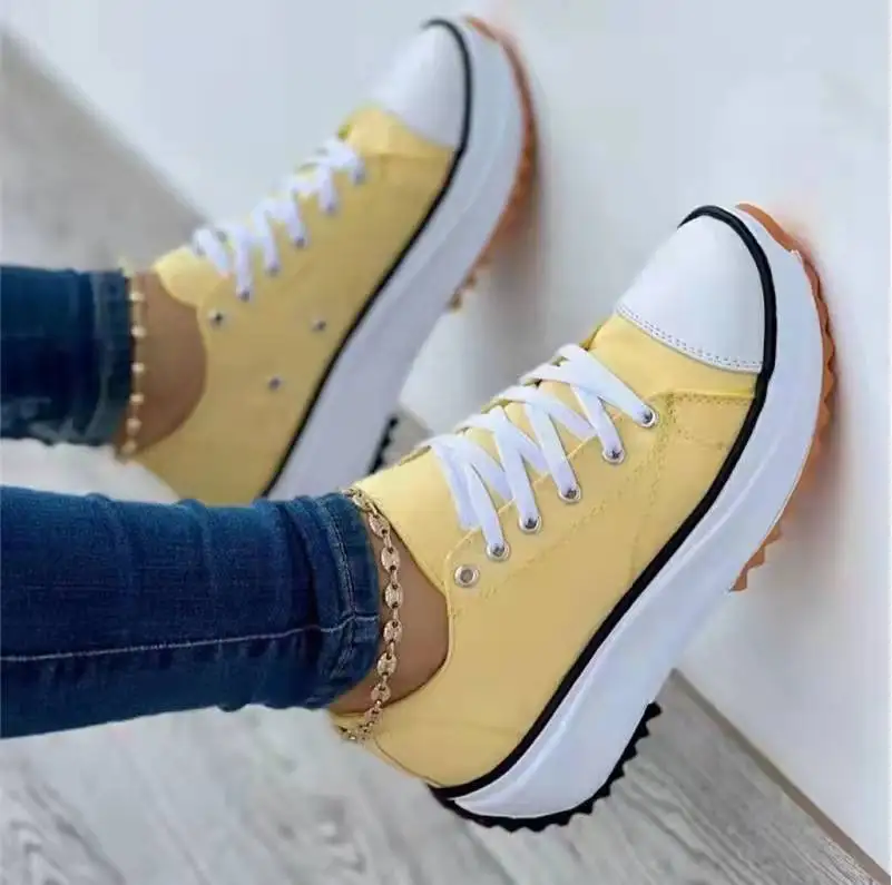 

Sneakers Women Shoes 2022 Pattern Canvas Shoe Casual Women Sport Shoes Flat Lace-Up Adult Zapatillas Mujer Chaussure Femme