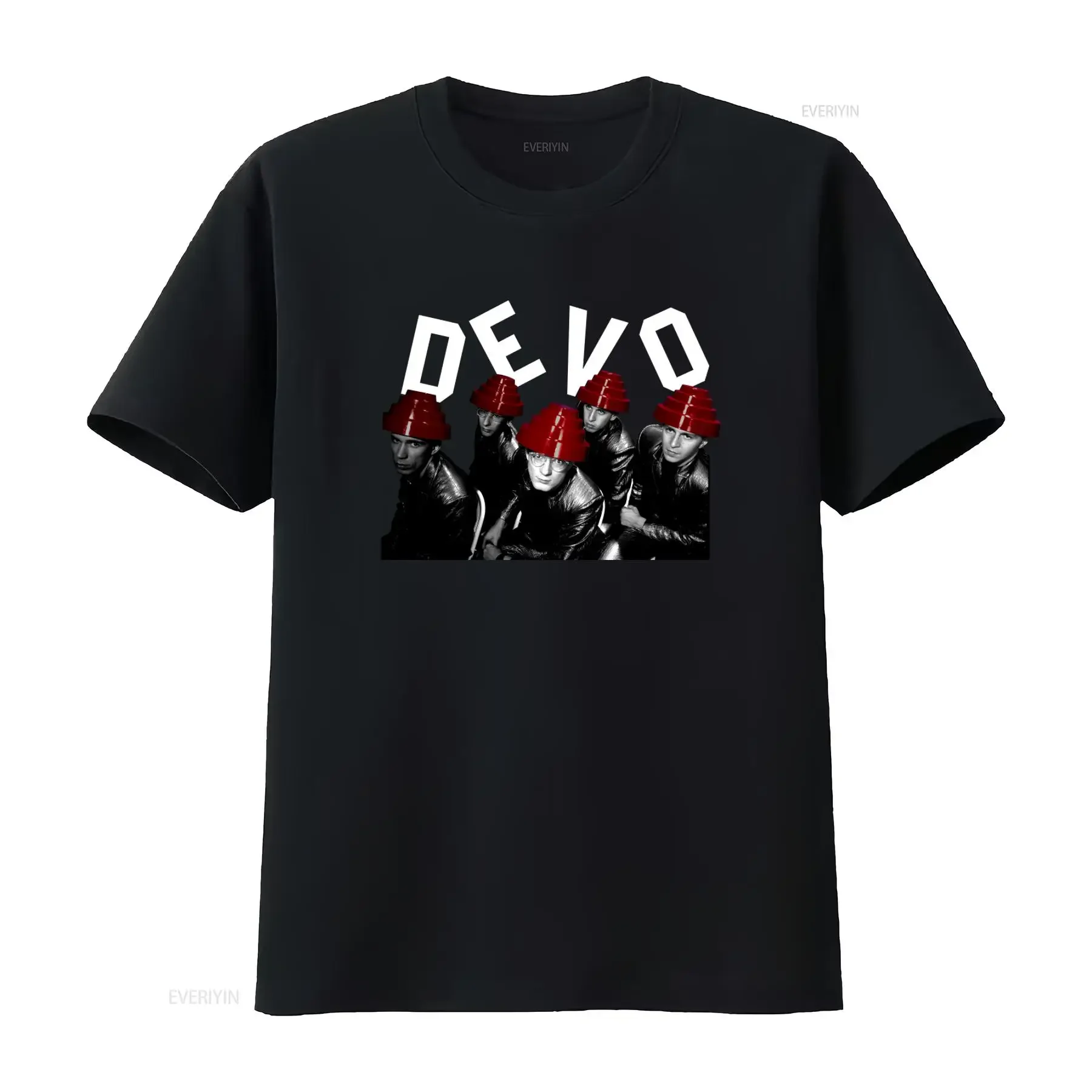 Фото Футболка Devo Band: Свобода выбора, долг перед будущим. Новый традиционный стиль, ретро-рок, винтажная, универсальная, с эффектом потертости. №1