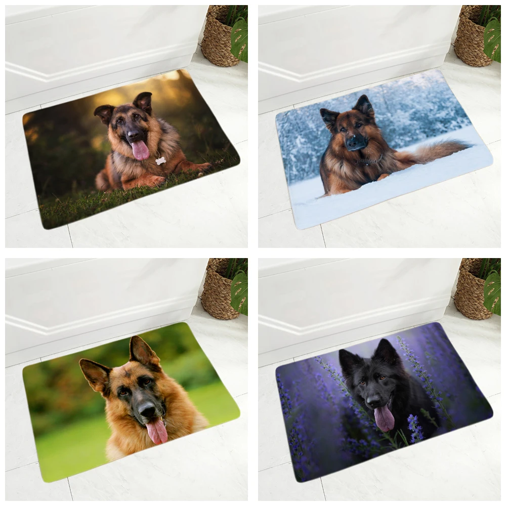 

German Pet Shepherd Dog Pattern Floor Mat Home Corridor Bedroom Bathroom Floor Decoration Carpet Non slip Door Mat 40x60cm